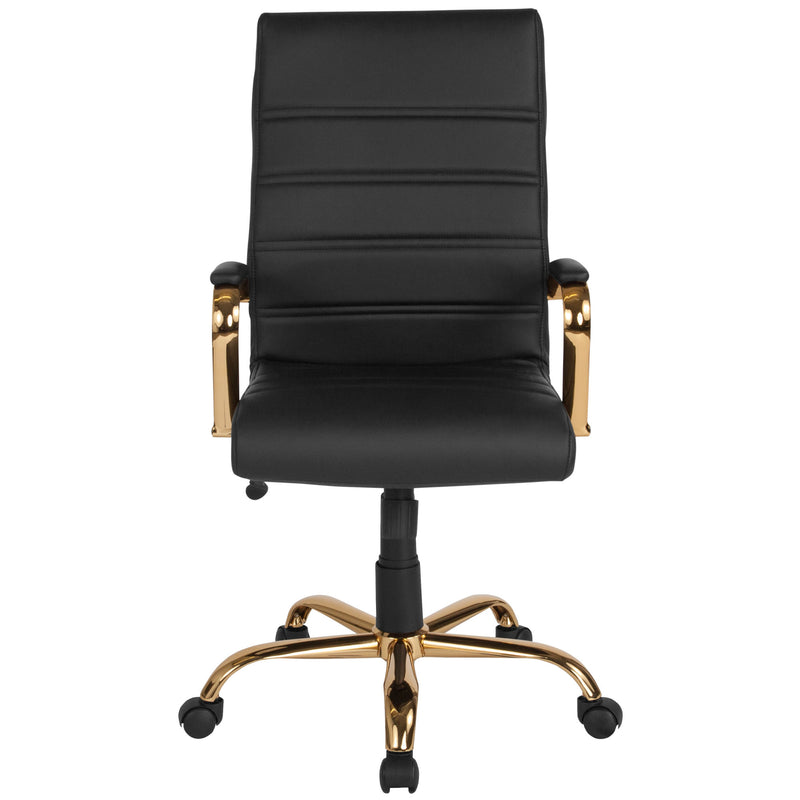 High Back Executive Swivel Office Chair with Metal Frame and Arms